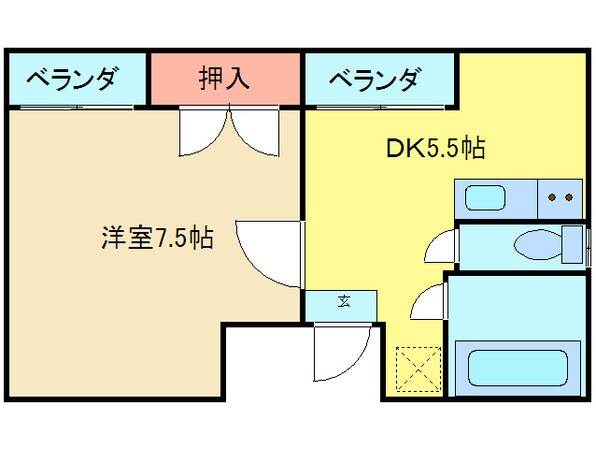 ゴト－ハイツ高殿の物件間取画像